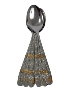 Ложки столовые URM нержавеющая сталь, 6 шт, узор: рыбки