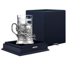 Подстаканник АргентА "Охотники на привале" с чернением