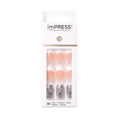 Твердый лак Kiss imPRESS «Серебряный французский» средняя длина
