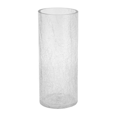 Ваза стеклянная, эффект битого стекла, 10x25 см No Brand