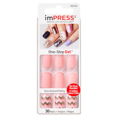 Твердый лак Kiss imPRESS «Розовый мусс» короткая длина