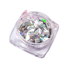 Дизайн для ногтей Blesk «Осколки» серебряный