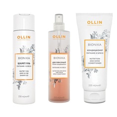 Набор Ollin Professional BIONIKA Питание и блеск Шампунь, Кондиционер, Спрей