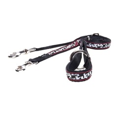 Поводок перестежка Rogz для собак средних и мелких пород черный 1,0-1,3-1,6 м