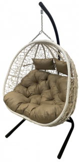Кресло подвесное двойное Флора арт.D40-МТ006 цв.корзины белый Garden Story