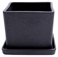 Горшок для цветов Квадро керамика черный 15,7 см No Brand