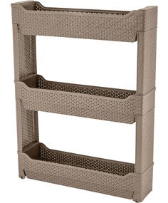 Этажерка Idiland Wenge узкая 3-секционная универсальная 59,5 × 13,5 × 69 см