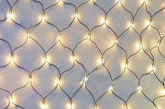 Гирлянда "Сеть" 1,5х1,5м, прозрачный ПВХ, 150 LED Тепло-Белые Neon Night