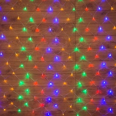 Гирлянда "Сеть" 1,8х1,5м, прозрачный ПВХ, 180 LED Мультиколор Neon Night