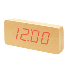 Часы настольные VST 865-1 светло-коричневый корпус, красные цифры