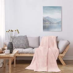 Жаккардовый плед LOVEME цвет "Нежно-персиковый" 180х190см, 100% хлопок