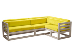 Угловой диван Магнус Угловой сосна Дуб беленый, Лимонный, вельвет, Правый АндерСон