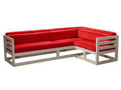 Угловой диван Магнус Угловой сосна Дуб беленый, Красный, вельвет, Правый АндерСон