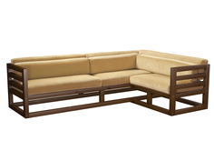 Угловой диван Магнус Угловой сосна Орех, Бежевый, вельвет, Правый АндерСон