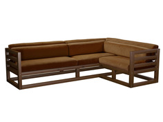 Угловой диван Магнус Угловой сосна Орех, Коричневый, вельвет, Правый АндерСон