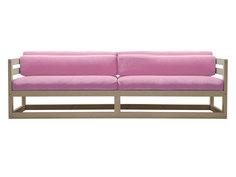 Прямой диван Диван Магнус сосна Дуб беленый, Розовый, вельвет АндерСон