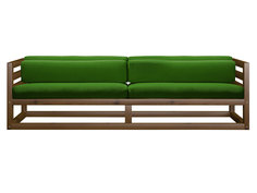 Прямой диван Диван Магнус сосна Орех, Зеленый, вельвет АндерСон