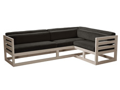 Угловой диван Магнус Угловой сосна Дуб беленый, Черный, вельвет, Правый АндерСон