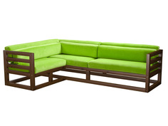 Угловой диван Магнус Угловой сосна Орех, Салатовый, вельвет, Левый АндерСон