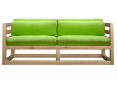 Прямой диван Магнус Мини сосна Сосна натуральная, Салатовый, вельвет АндерСон