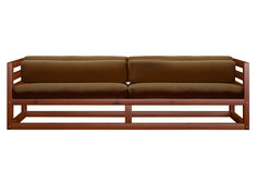 Прямой диван Диван Магнус сосна Вишня, Коричневый, вельвет АндерСон