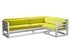 Угловой диван Магнус Угловой сосна Белая эмаль, Лимонный, вельвет, Правый АндерСон