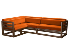 Угловой диван Магнус Угловой сосна Орех, Оранжевый, вельвет, Левый АндерСон