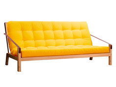 Прямой диван Локи сосна венге Сосна натуральная / Лимонный, рогожка АндерСон