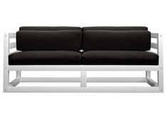 Прямой диван Магнус Мини сосна Белая эмаль, Черный, вельвет АндерСон