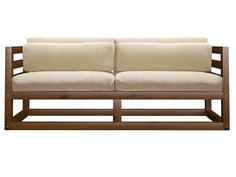 Прямой диван Магнус Мини сосна Орех, Белый, вельвет АндерСон