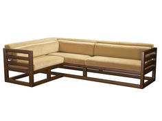 Угловой диван Магнус Угловой сосна Орех, Бежевый, вельвет, Левый АндерСон