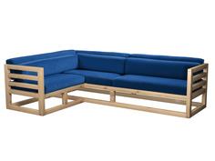 Угловой диван Магнус Угловой сосна Сосна натуральная, Синий, вельвет, Левый АндерСон