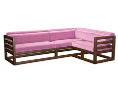 Угловой диван Магнус Угловой сосна Орех, Розовый, вельвет, Правый АндерСон