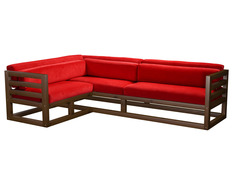 Угловой диван Магнус Угловой сосна Орех, Красный, вельвет, Левый АндерСон