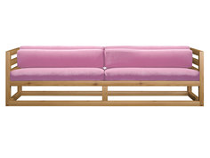 Прямой диван Диван Магнус сосна Сосна натуральная, Розовый, вельвет АндерСон