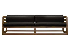 Прямой диван Диван Магнус сосна Орех, Черный, вельвет АндерСон