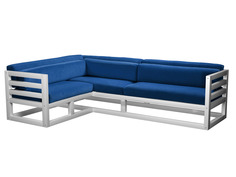 Угловой диван Магнус Угловой сосна Белая эмаль, Синий, вельвет, Левый АндерСон