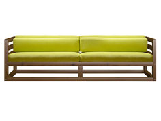 Прямой диван Диван Магнус сосна Орех, Лимонный, вельвет АндерСон