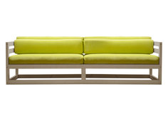 Прямой диван Диван Магнус сосна Дуб беленый, Лимонный, вельвет АндерСон