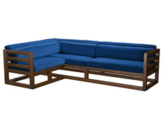 Угловой диван Магнус Угловой сосна Орех, Синий, вельвет, Левый АндерСон