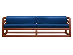 Прямой диван Диван Магнус сосна Вишня, Синий, вельвет АндерСон