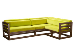 Угловой диван Магнус Угловой сосна Орех, Лимонный, вельвет, Правый АндерСон