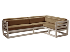 Угловой диван Магнус Угловой сосна Дуб беленый, Коричневый, вельвет, Правый АндерСон