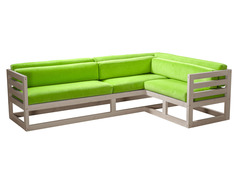 Угловой диван Магнус Угловой сосна Дуб беленый, Салатовый, вельвет, Правый АндерСон