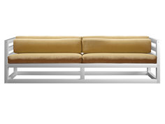 Прямой диван Диван Магнус сосна Белая эмаль, Бежевый, вельвет АндерСон