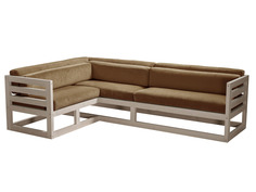 Угловой диван Магнус Угловой сосна Дуб беленый, Коричневый, вельвет, Левый АндерСон