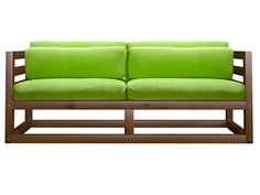 Прямой диван Магнус Мини сосна Орех, Салатовый, вельвет АндерСон