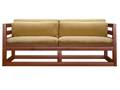 Прямой диван Магнус Мини сосна Вишня, Бежевый, вельвет АндерСон