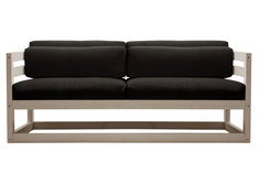 Прямой диван Магнус Мини сосна Дуб беленый, Черный, вельвет АндерСон