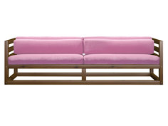 Прямой диван Диван Магнус сосна Орех, Розовый, вельвет АндерСон
